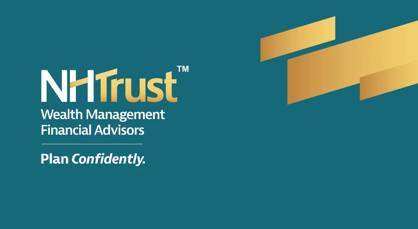 NHTrust logo with gold geometric design and slogan: Plan Confidently. Wealth Management Financial Advisors..